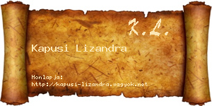 Kapusi Lizandra névjegykártya